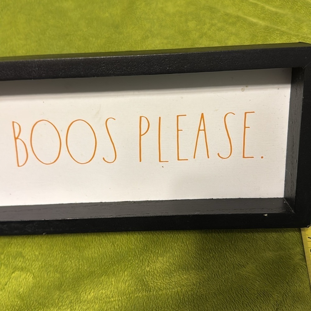 Rae Dunn Halloween MORE BOOS 👻 PLEASE Wood Sign 14x 5 - Picture 3 of 4